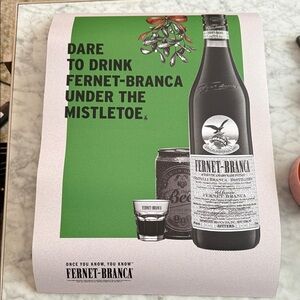 NEW Fernet Branca Poster Green Mistletoe Italian Amaro